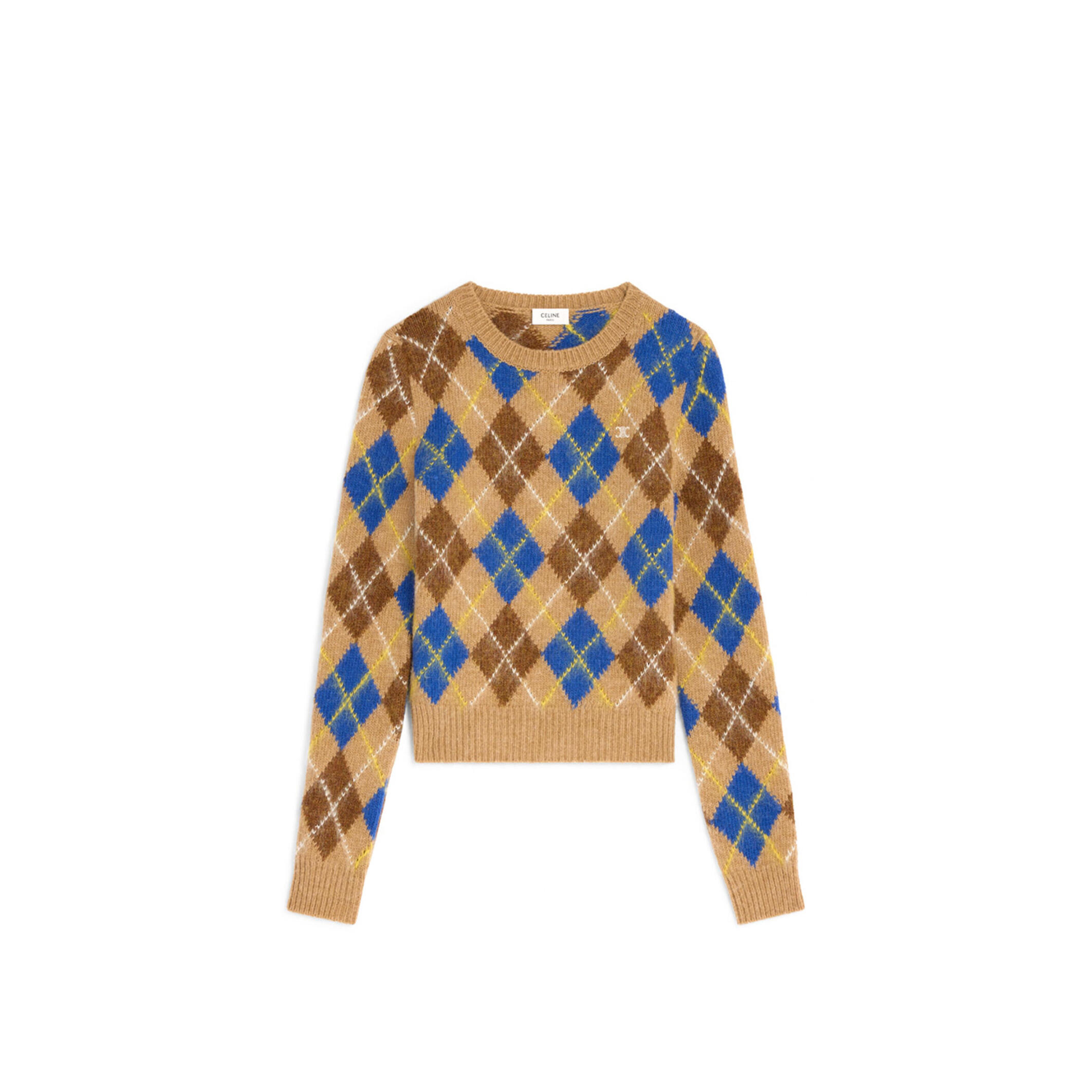 Ce1i*e crewneck sweater in argyle wool ry0li0v32.gdu5